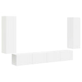 vidaXL Tv Wandkast Set Wandgemonteerd 4 pcs Wit Bewerkt hout