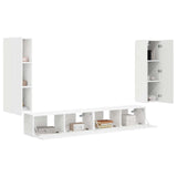 vidaXL Tv Wandkast Set Wandgemonteerd 4 pcs Wit Bewerkt hout