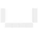 vidaXL Tv Wandkast Set Wandgemonteerd 4 pcs Wit Bewerkt hout