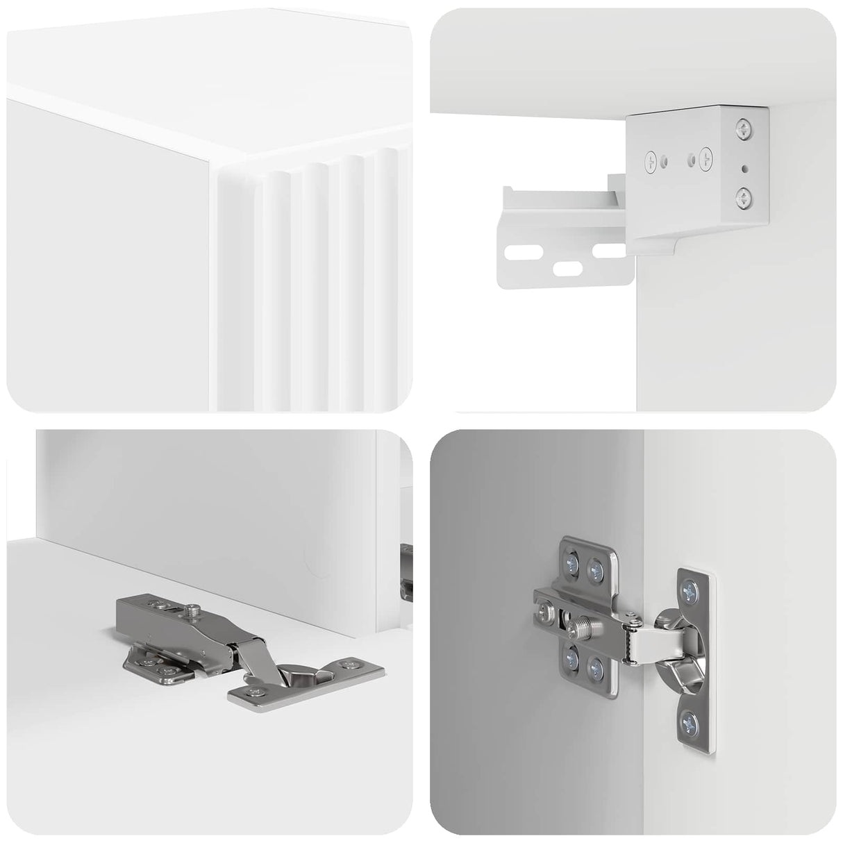 vidaXL Tv Wandkast Set Wandgemonteerd 4 pcs Wit Bewerkt hout
