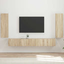 vidaXL Tv Wandkast Set Wandgemonteerd 4 pcs Wit Bewerkt hout