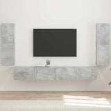 vidaXL Tv Wandkast Set Wandgemonteerd 4 pcs Wit Bewerkt hout