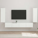 vidaXL Tv Wandkast Set Wandgemonteerd 4 pcs Wit Bewerkt hout
