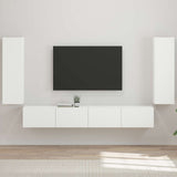 vidaXL Tv Wandkast Set Wandgemonteerd 4 pcs Wit Bewerkt hout