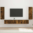 vidaXL Tv Wandkast Set Wandgemonteerd 4 pcs Wit Bewerkt hout