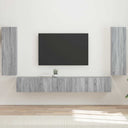 vidaXL Tv Wandkast Set Wandgemonteerd 4 pcs Wit Bewerkt hout