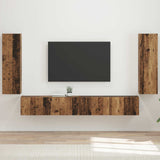 vidaXL Tv Wandkast Set Wandgemonteerd 4 pcs Wit Bewerkt hout