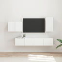 vidaXL TV Wall Cabinet Set Wall-Mounted 4 pcs White Engineered Wood