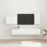 vidaXL TV Wall Cabinet Set Wall-Mounted 4 pcs White Engineered Wood