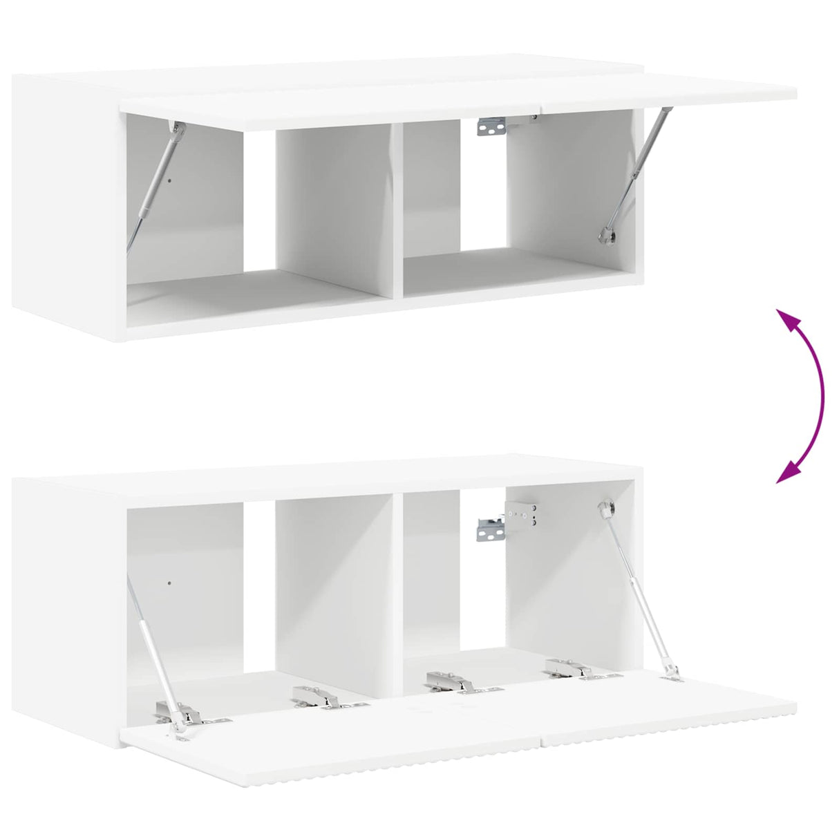 vidaXL TV Wall Cabinet Set Wall-Mounted 4 pcs White Engineered Wood