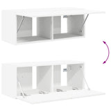 vidaXL TV Wall Cabinet Set Wall-Mounted 4 pcs White Engineered Wood