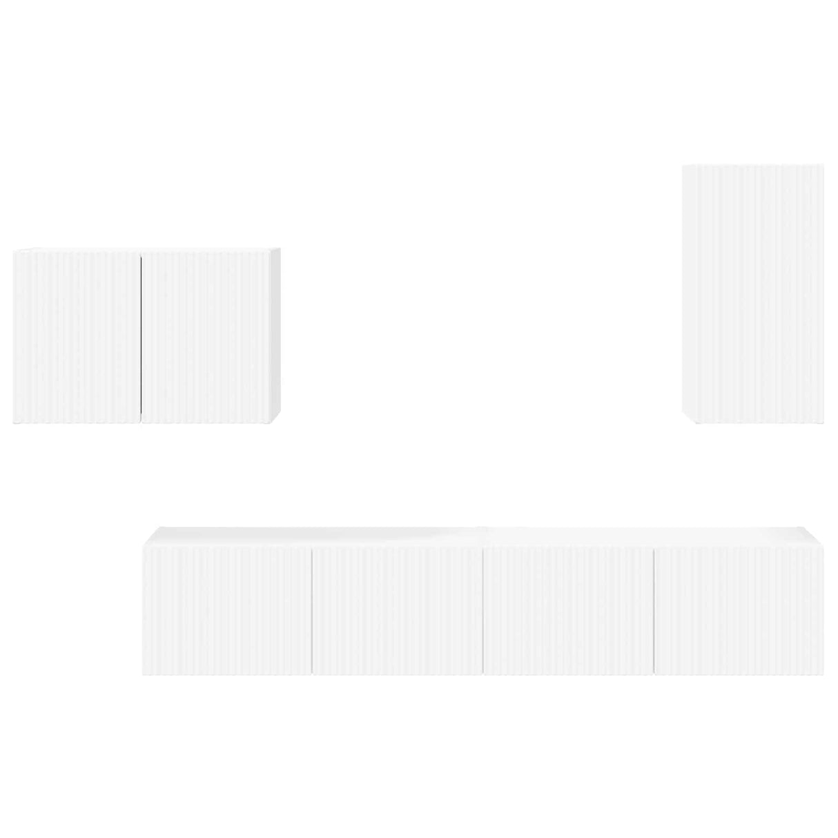 vidaXL TV Wall Cabinet Set Wall-Mounted 4 pcs White Engineered Wood