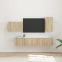 vidaXL TV Wall Cabinet Set Wall-Mounted 4 pcs White Engineered Wood