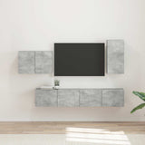 vidaXL TV Wall Cabinet Set Wall-Mounted 4 pcs White Engineered Wood