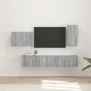 vidaXL TV Wall Cabinet Set Wall-Mounted 4 pcs White Engineered Wood