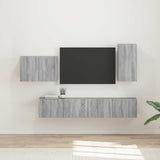 vidaXL TV Wall Cabinet Set Wall-Mounted 4 pcs White Engineered Wood