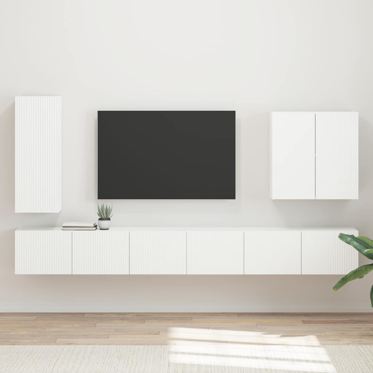 vidaXL TV Wall Cabinet Set Wall-mounted 6 pcs White