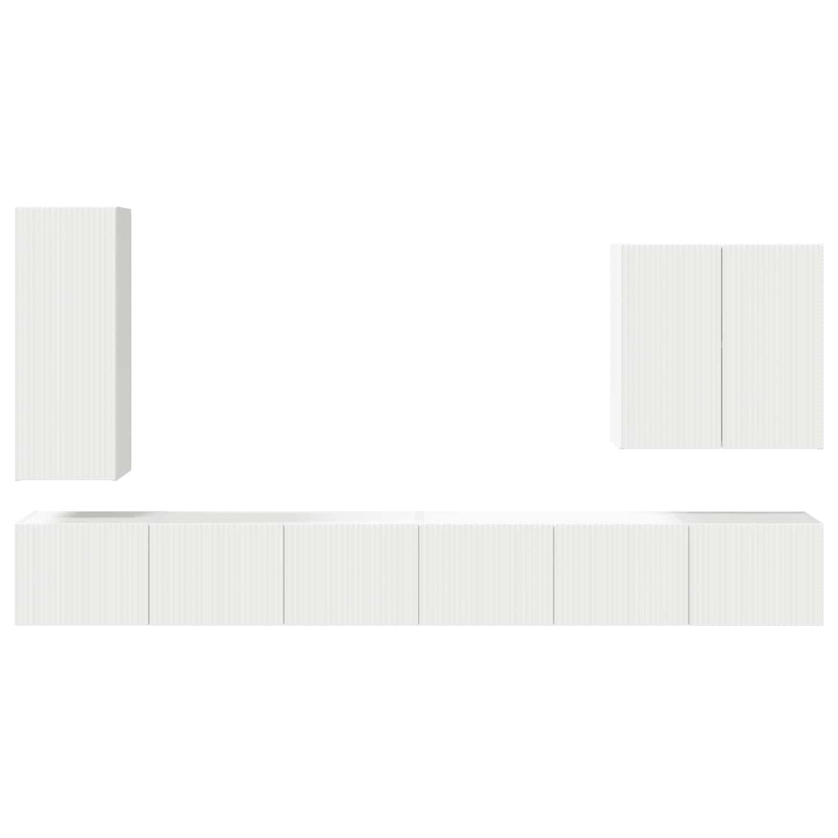 vidaXL TV Wall Cabinet Set Wall-mounted 6 pcs White