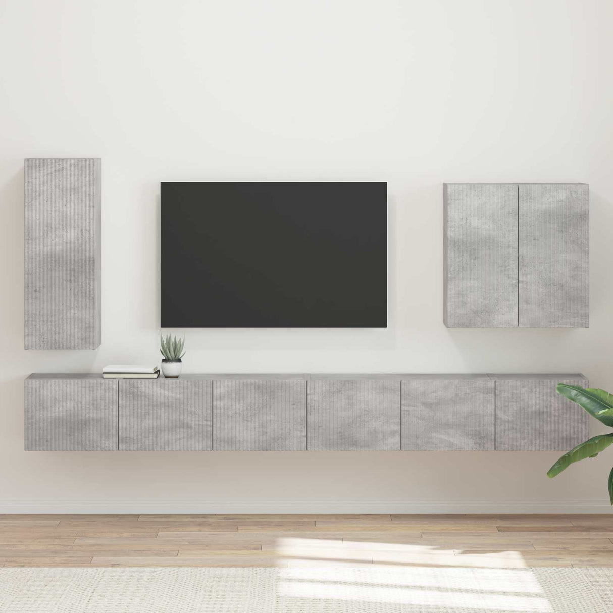 vidaXL TV Wall Cabinet Set Wall-mounted 6 pcs White