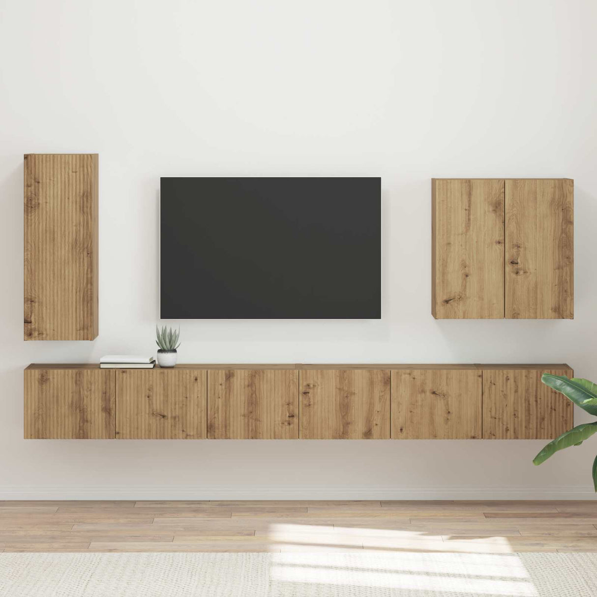 vidaXL TV Wall Cabinet Set Wall-mounted 6 pcs White