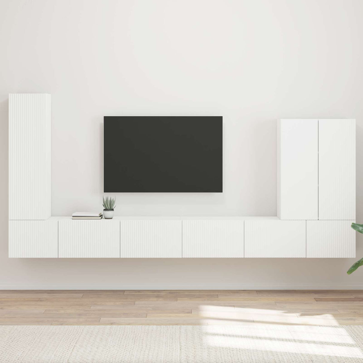 vidaXL Tv Wandkast Set Wandgemonteerd 6 pcs Wit