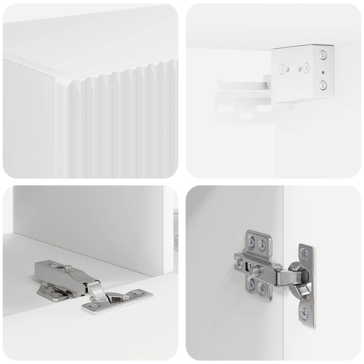 vidaXL Tv Wandkast Set Wandgemonteerd 6 pcs Wit