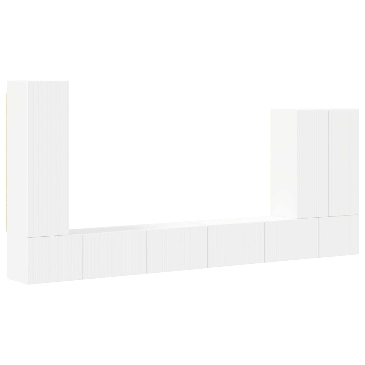 vidaXL Tv Wandkast Set Wandgemonteerd 6 pcs Wit