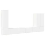 vidaXL Tv Wandkast Set Wandgemonteerd 6 pcs Wit