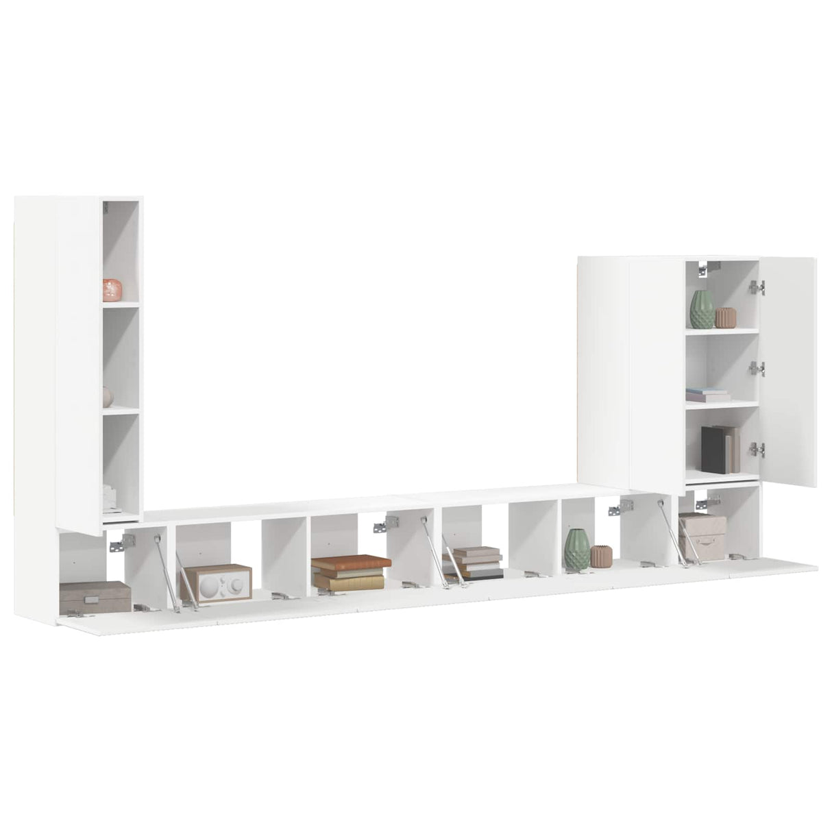 vidaXL Tv Wandkast Set Wandgemonteerd 6 pcs Wit