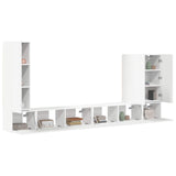 vidaXL Tv Wandkast Set Wandgemonteerd 6 pcs Wit