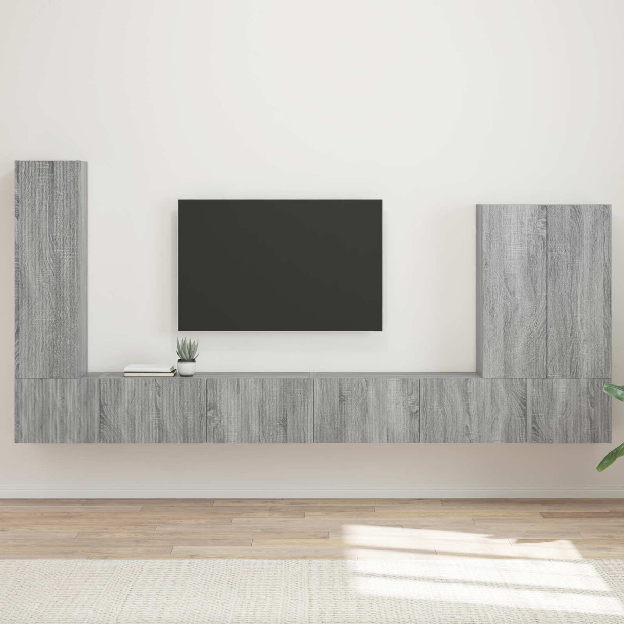 vidaXL Tv Wandkast Set Wandgemonteerd 6 pcs Wit