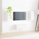 vidaXL TV Cabinet Set Wall-Mounted 2 pcs White Engineered Wood