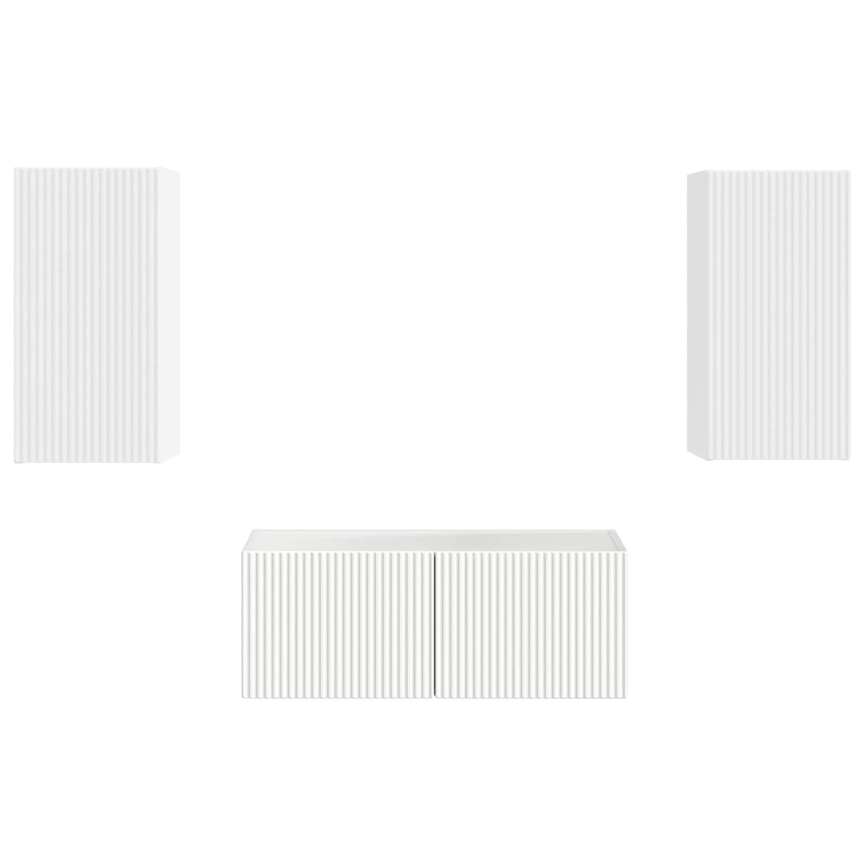 vidaXL TV Cabinet Set Wall-Mounted 2 pcs White Engineered Wood