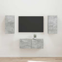 vidaXL TV Cabinet Set Wall-Mounted 2 pcs White Engineered Wood
