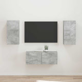 vidaXL TV Cabinet Set Wall-Mounted 2 pcs White Engineered Wood