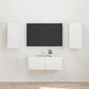 vidaXL TV Cabinet Set Wall-Mounted 2 pcs White Engineered Wood