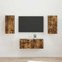 vidaXL TV Cabinet Set Wall-Mounted 2 pcs White Engineered Wood
