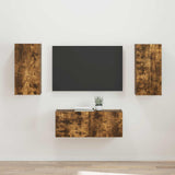 vidaXL TV Cabinet Set Wall-Mounted 2 pcs White Engineered Wood