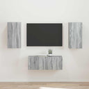 vidaXL TV Cabinet Set Wall-Mounted 2 pcs White Engineered Wood