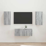 vidaXL TV Cabinet Set Wall-Mounted 2 pcs White Engineered Wood