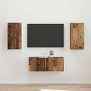 vidaXL TV Cabinet Set Wall-Mounted 2 pcs White Engineered Wood