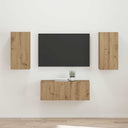 vidaXL TV Cabinet Set Wall-Mounted 2 pcs White Engineered Wood