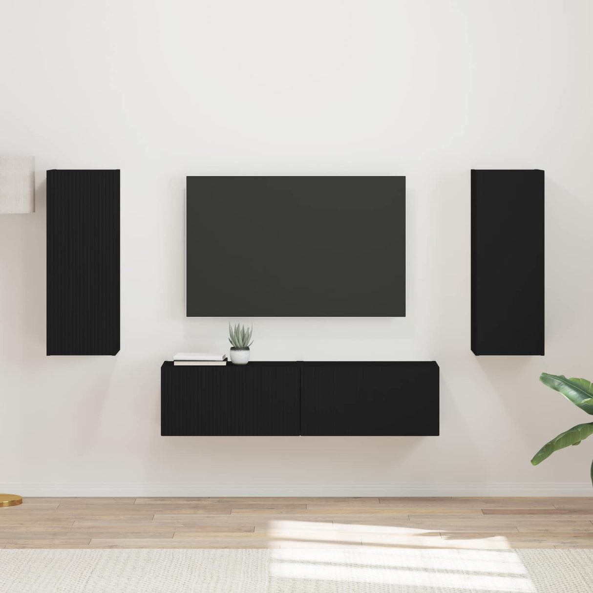 vidaXL Tv-meubelset Wandgemonteerd 2 pcs Wit Bewerkt hout