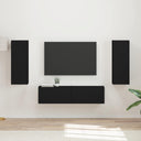vidaXL Tv-meubelset Wandgemonteerd 2 pcs Wit Bewerkt hout
