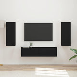 vidaXL Tv-meubelset Wandgemonteerd 2 pcs Wit Bewerkt hout
