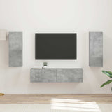 vidaXL Tv-meubelset Wandgemonteerd 2 pcs Wit Bewerkt hout