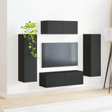 vidaXL Tv-meubelset Wandgemonteerd 3 pcs Wit Bewerkt hout