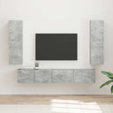 vidaXL Tv-meubelset Wandgemonteerd 3 pcs Wit Bewerkt hout