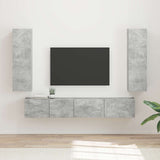 vidaXL Tv-meubelset Wandgemonteerd 3 pcs Wit Bewerkt hout