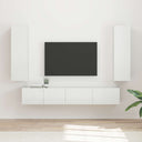 vidaXL Tv-meubelset Wandgemonteerd 3 pcs Wit Bewerkt hout